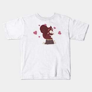 Squirrel Love Valentines Kids T-Shirt